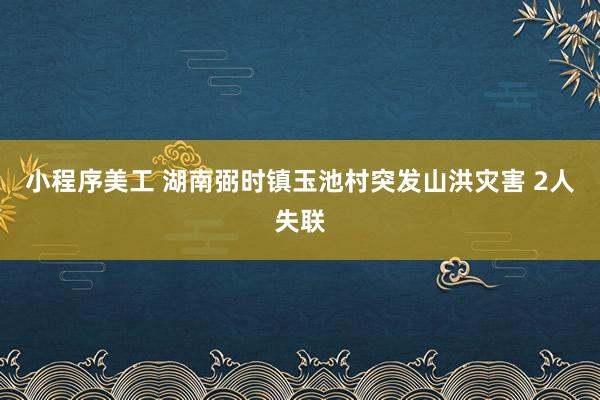 小程序美工 湖南弼时镇玉池村突发山洪灾害 2人失联