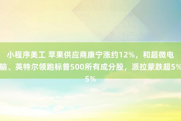 小程序美工 苹果供应商康宁涨约12%，和超微电脑、英特尔领跑标普500所有成分股，派拉蒙跌超5%