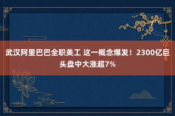 武汉阿里巴巴全职美工 这一概念爆发！2300亿巨头盘中大涨超7%