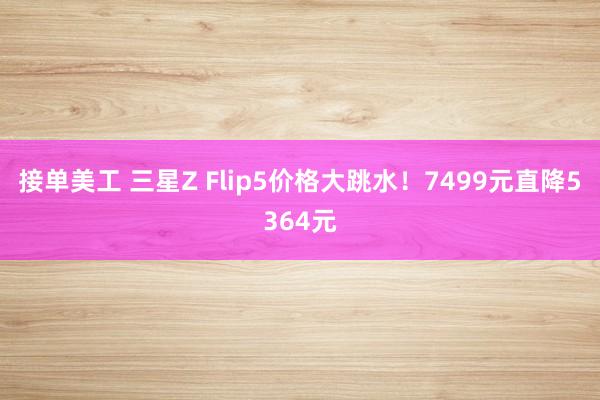 接单美工 三星Z Flip5价格大跳水！7499元直降5364元